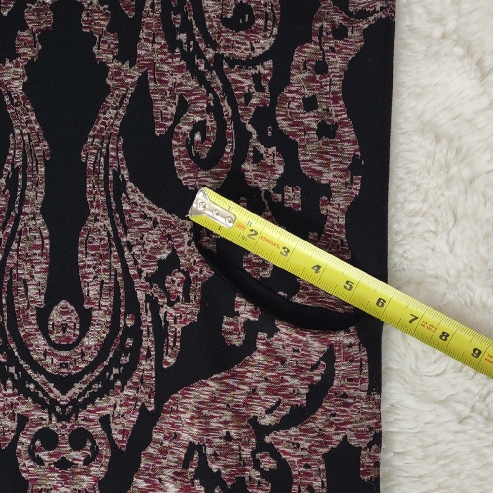 Free People Elegant Black and Wine Patterned Drees, Size S. - Picture 15 of 17